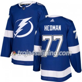 Tampa Bay Lightning tröja Victor Hedman 77 Adidas 2017-2018 Blå Authentic - NHL Tröjor Herr